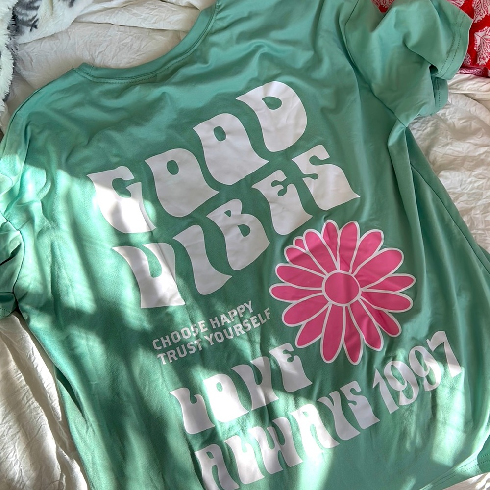 beachy light green top